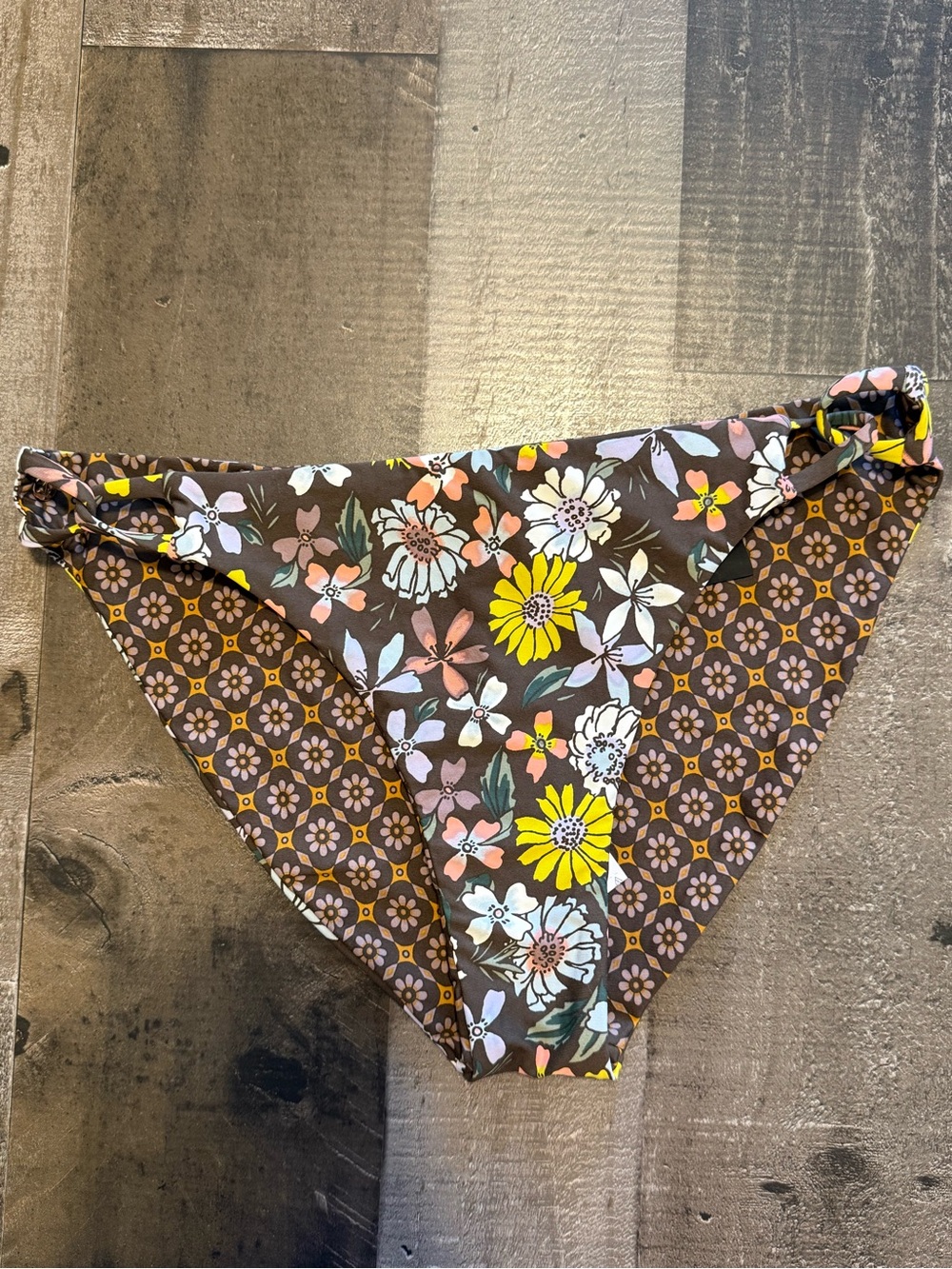 Volcom Daized Reversible Bikini Bottoms with Daisy Print Medium
